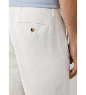 Hackett London White linen Bermuda shorts