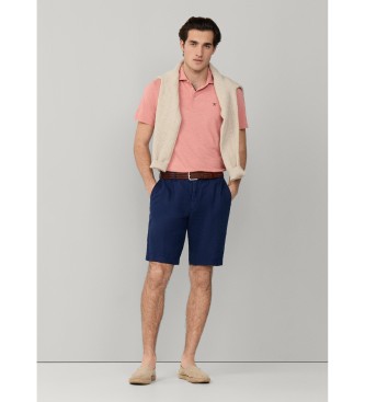 Hackett London Navy linen Bermuda shorts