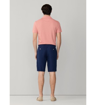 Hackett London Navy linen Bermuda shorts