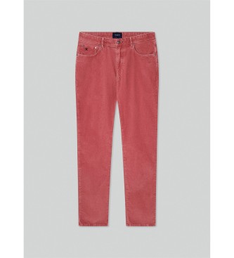 Hackett London Spodnie pigmentowe czerwone