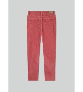 Hackett London Pigmentne hlače rdeče