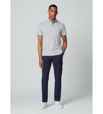 Hackett London Graues Poloshirt aus Pimabaumwolle