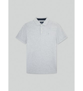 Hackett London Graues Poloshirt aus Pimabaumwolle