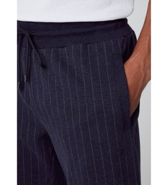 Hackett London Navy striped trousers