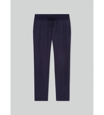 Hackett London Navy striped trousers