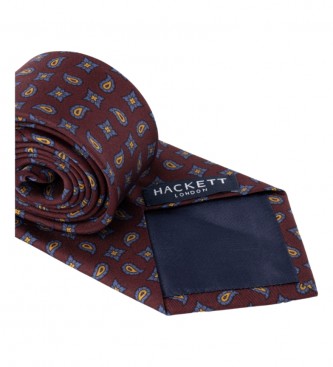 Hackett London Stropdas Pine Star bordeauxrood