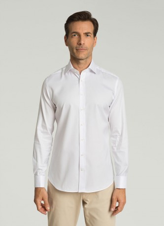 Hackett London Camisa Pinpoint blanco