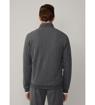 Hackett London Sweatshirt aus grauem Baumwollfleece