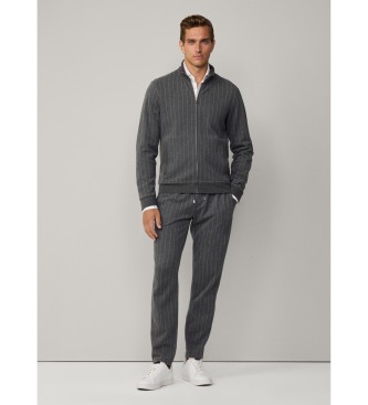 Hackett London Sweatshirt aus grauem Baumwollfleece