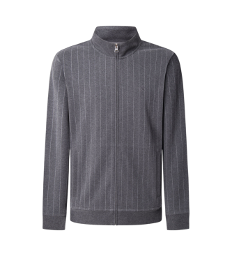 Hackett London Sweatshirt aus grauem Baumwollfleece