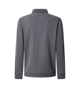 Hackett London Sweatshirt aus grauem Baumwollfleece