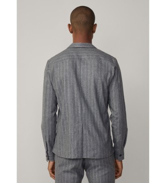 Hackett London Sobrecamisa Pinstripe overshirt gris