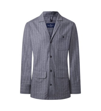 Hackett London Sobrecamisa Pinstripe overshirt gris