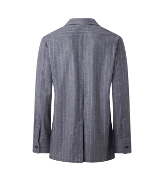 Hackett London Sobrecamisa Pinstripe overshirt gris