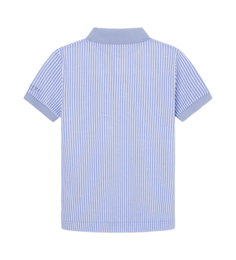 Hackett London Pinstripe blue polo shirt