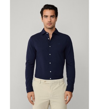 Hackett London Camicia blu navy con bordino