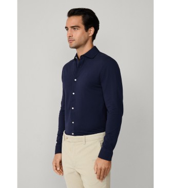 Hackett London Camicia blu navy con bordino