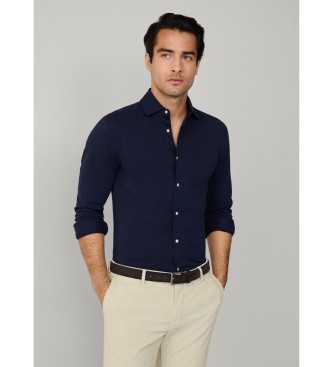 Hackett London Camicia blu navy con bordino