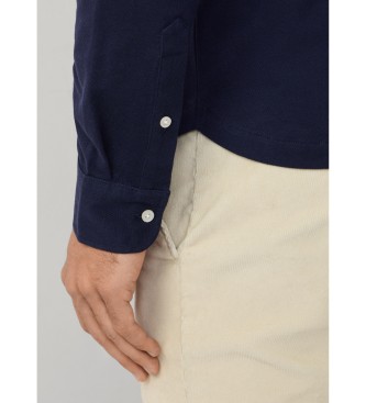 Hackett London Camicia blu navy con bordino