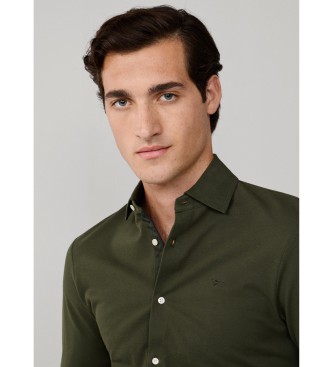 Hackett London Camicia verde con bordino