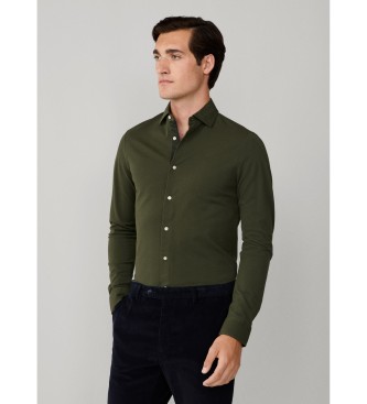 Hackett London Camicia verde con bordino