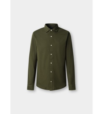 Hackett London Camicia verde con bordino