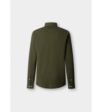 Hackett London Camicia verde con bordino