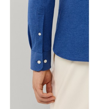 Hackett London Blauw Piqu� Overhemd