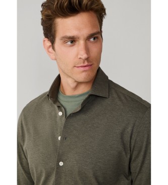 Hackett London Groen Piqu� Overhemd