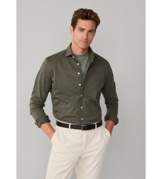 Hackett London Groen Piqu� Overhemd