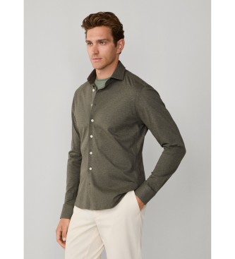 Hackett London Groen Piqu� Overhemd