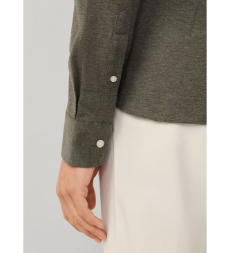 Hackett London Groen Piqu� Overhemd