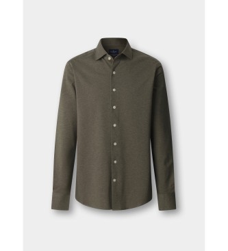 Hackett London Groen Piqu� Overhemd