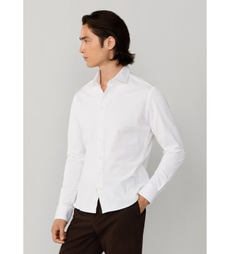 Hackett London Wit Piqu� Overhemd