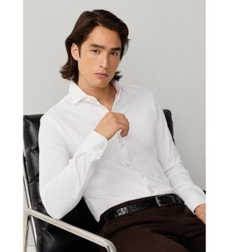 Hackett London Wit Piqu� Overhemd