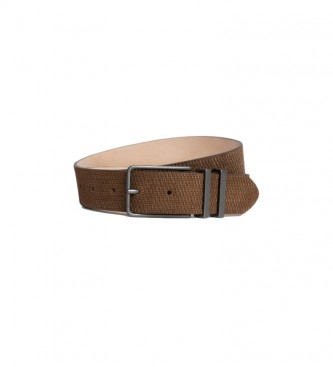 HACKETT Pique Leather Belt Brown