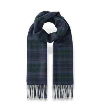 Hackett London Scarf Plaid Logo marinbl