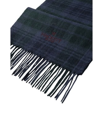 Hackett London Scarf Plaid Logo marinbl
