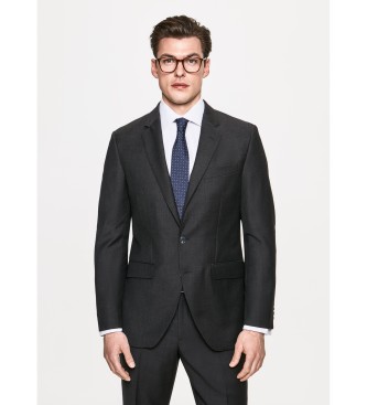 Hackett London Amerikansk ullkavaj enfärgad mörkgrå