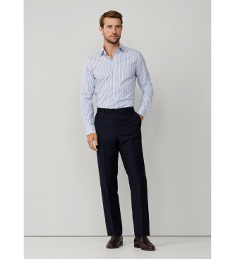 Hackett London Marinbl� kostymbyxor i ull