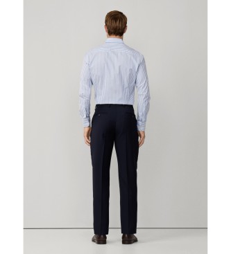 Hackett London Marinbl� kostymbyxor i ull