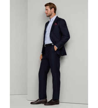 Hackett London Marinbl� kostymbyxor i ull