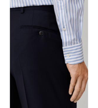 Hackett London Marinbl� kostymbyxor i ull