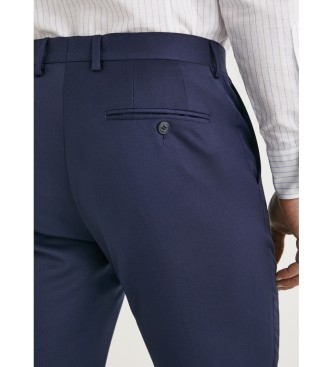 Hackett London Pantaloni di lana twill blu scuro