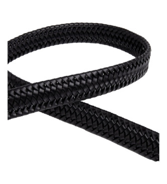 Hackett London Leather belt Plait Lthr black