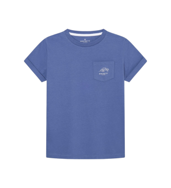 Hackett London T-shirt Pocket Wave niebieski