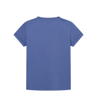 Hackett London T-shirt blu con onda tascabile