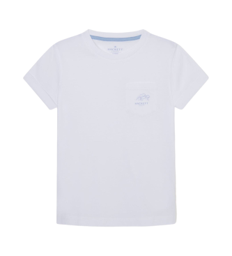 Hackett London T-shirt Pocket Wave biały
