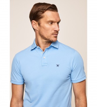 Hackett London Light blue cotton polo shirt