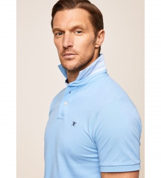 Hackett London Light blue cotton polo shirt